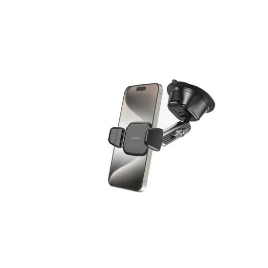 Porodo Cradle Suction Cup Non-Gel Pad Phone Mount - Black